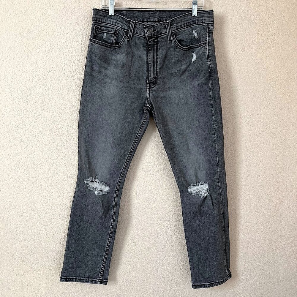 Levi's 511 36x30 (Actual 34x28) Men Distressed Gray Straight Light Wash Jeans